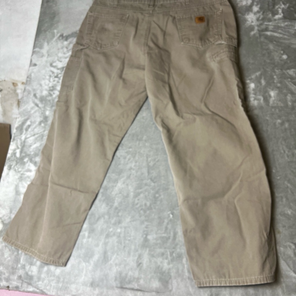 Carhartt Beige Carpenter Canvas Pants Size 42x30 Workwear Work